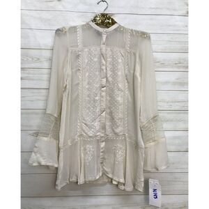 Size 0 French Connection Hillary Sheer Blouse